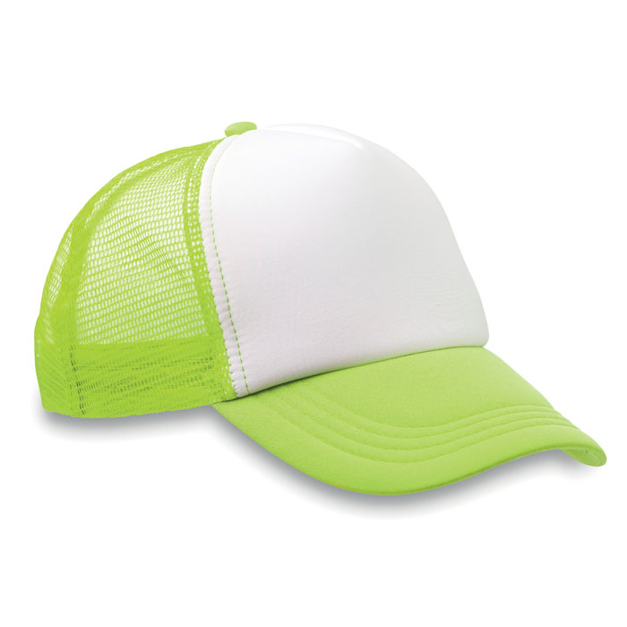 Casquette publicitaire 4 pans TRUCKER CAP vert fluo